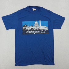 VTG 80s WASHINGTON DC CAPITOL Tourist Travel Shirt Sz Lg USA Made Deadstock