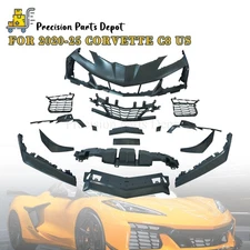 Z06 Style Complete Front Bumper Grille Conversion Kit Fits 2020-2025 Corvette C8
