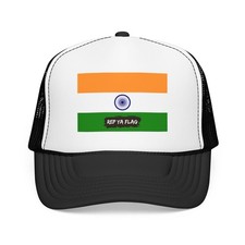 India Flag Foam Trucker Hat Indian Pride Snapback - Black / One size