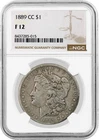 1889 CC Carson City $1 Morgan Silver Dollar NGC F12 Fine Circulated Coin