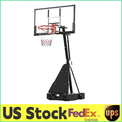 Basketball Hoop Outdoor W/ Portable 44''/52'' Backboard Adjustable Basketball Goal