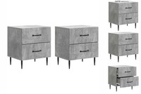 Nachttisch 2Er Set Nachtschrank Betongrau 43X34,5X47,5 Cm Holzwerkstoff