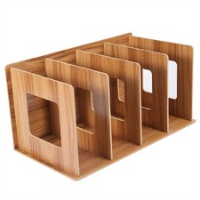 Wooden Desktop Bookshelf DIY Book Storage Rack Student Bookcase DVD Rack Shelf M
