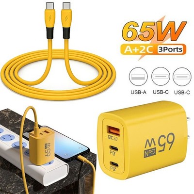 65W Super Fast USB Type C Charging Wall Charger For Samsung iPhone Android Phone