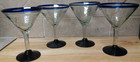 4 Don Eduardo Tequila Blue Rim Margarita Glasses 6.5” — photo 1