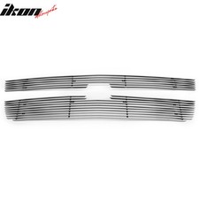 Fits 2005-2007 Silverado 1500 2500 3500 Horizontal Billet Grille Chrome Aluminum