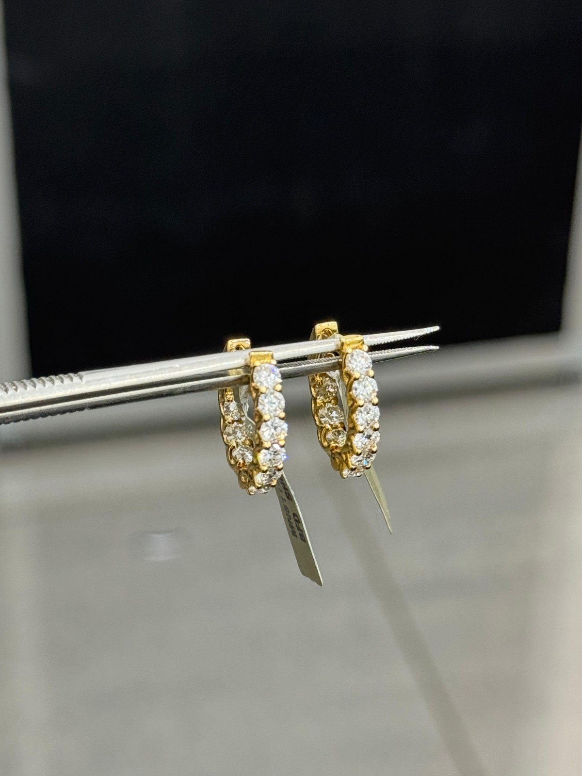 1.00Ct Natural Round Diamond U Prong Hoop Earing Crafted in 18K White Gold image 3