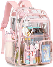 Large Clear Backpack for Girls Women School Bookbag Heavy Duty Transparent Backp
