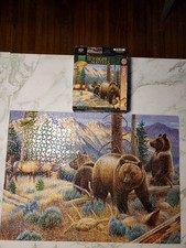 Master Pieces Wildlife Masters 1000 pc Puzzle "Sharing the High Country" COMPLET
