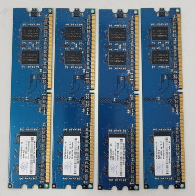 NANYA (NT256T64UH4AQFY-37B) (PC2-4200U-444-12-C1) 256MB 1Rx16 Memory RAM - Image 3 of 4