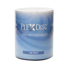 100 PC PlexDisc 16X 4.7 GB DVD-R Logo Top Blank Media Disc Disk 632-817-BX