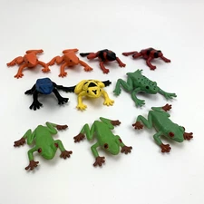 Lot Of 10 Safari Ltd Colorful Frogs from Rainforest Cafe Disney Animal Kingdom