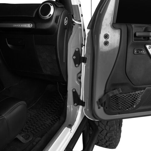 Fit 2007-2018 Jeep Wrangler JK Body Door Hinge Replacement Set Powder Coat 16pcs - Foto 10 di 13
