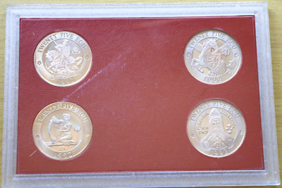 25 ECU 4 Coin Collection GB 1992 Pattern Set in Perspex Case Eng Scot ...