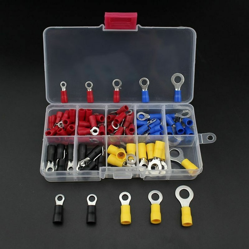 102PCS Insulated Electrical Wire Splice Terminal Spade/Crimp/Ring Connector Kit - Picture 2 of 7