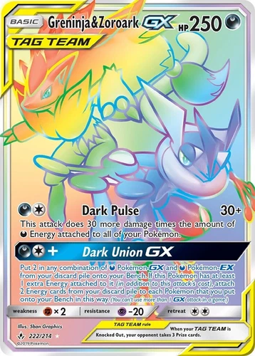 Greninja & Zoroark GX 222/214 Sm-Unbroken Bonds