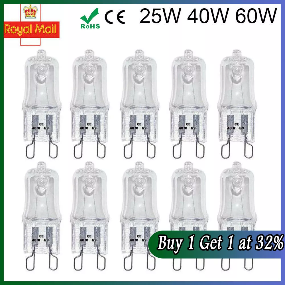 10x G4 12V Ampoule G9 220V 25W 40W 50W 60W Lampe halogène Bright Blanc Chaud