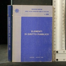 ELEMENTI DI DIRITTO PUBBLICO. AA.VV. Edizioni Simone.