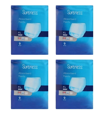 Sureness Absorbent Pants incontinence pull up pants - Extra Large XL