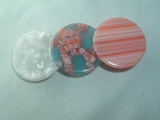 PEACH BLUE WHITE LUCITE HAIR CLIP BARRETTE HAIR ACCESSORY