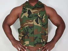 MEN'S SLEEVELESS CAMO ZIP RANGER VEST SIZE M