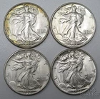 (4) 1944-P BU Walking Liberty Half Dollars 50c Silver  26355