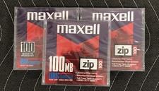 Maxell 100 MB DOS Formatted Zip Disks 3 - Pack - NEW Individually Sealed