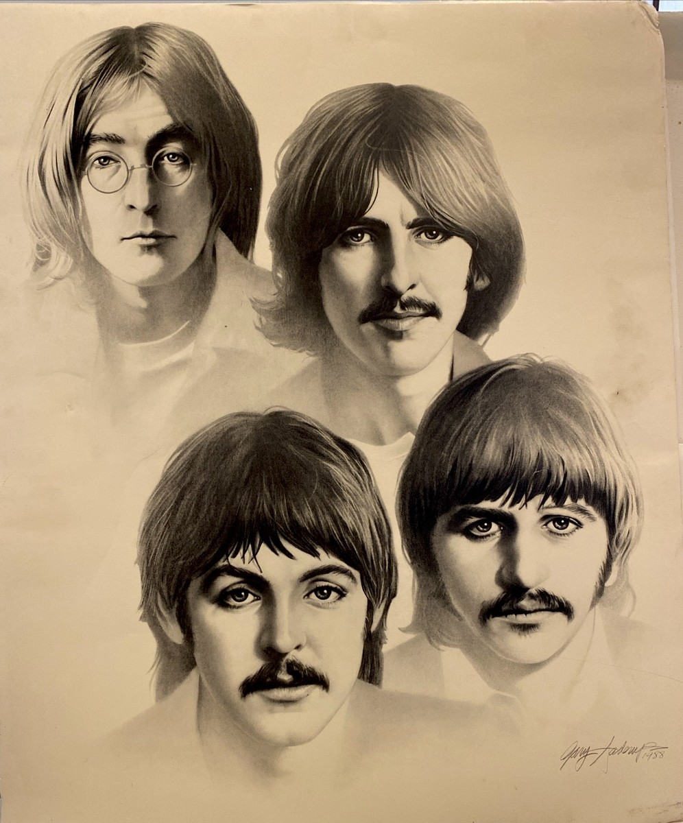 1988 THE BEATLES Signed Lithograph Poster By GARY SANDERUP