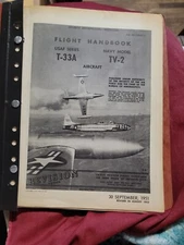 Lockheed USAF Series T-33A Navy Model TV-2 Flight Handbook Original