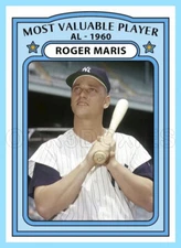 Roger Maris Custom Made Art Card New York Yankees 72-T-RM-MVP