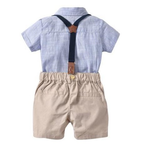 Infant Kids Baby Boys Gentleman Clothes Set Formal Party Suspender Formal Outfit - Picture 10 of 11