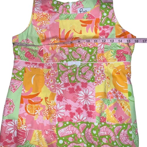 Lilly Pulitzer Girls Size 16 Shrimp Cocktail Sleeveless Tank Shift Dress Bow - Picture 4 of 9