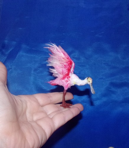 Roseate Spoonbill bird MADE ORDER OOAK 1:12 Miniature Dollhouse handmade realist - Picture 2 of 8