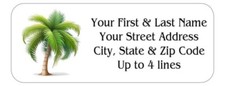 150 Pretty Palm Tree Mailing Return Address Labels Personalized  1 x 2 5/8 in.