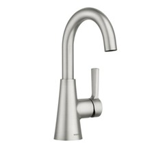 One Handle Lever High Arc Spout Brushed Nickel Modern Bathroom Sink Faucet