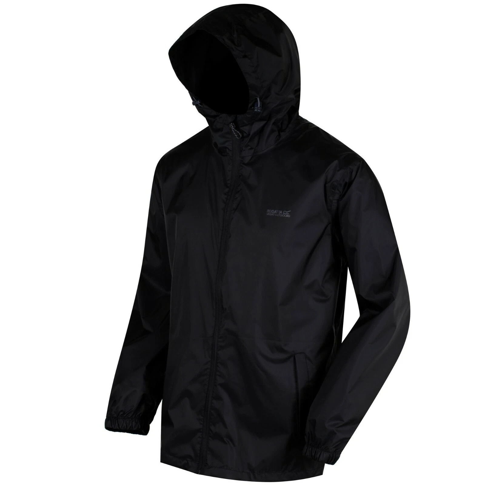 *Regatta Pack-It Mens Black Gents Waterproof Breathable Packaway Jacket*