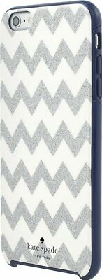 Kate Spade NY Hard Shell Case for iPhone 6 Plus / 6s Plus Chevron Silver/Navy