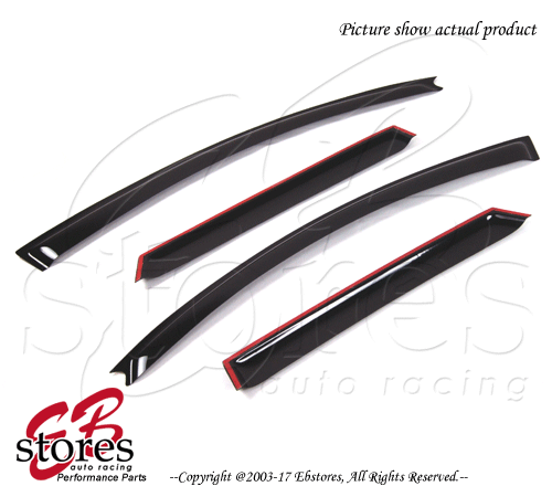 Black Tinted Out-Channel Vent Visor 4pcs For 2004-2009 Mazda Mazda3 Hatchback - Picture 1 of 4