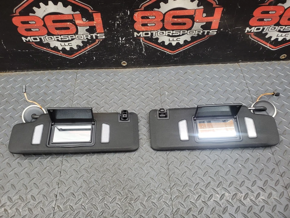 2016-2022 CHEVROLET CAMARO SS BLACK LH RH ILLUMINATED SUN VISOR PAIR OEM #78 - Image 4 of 4