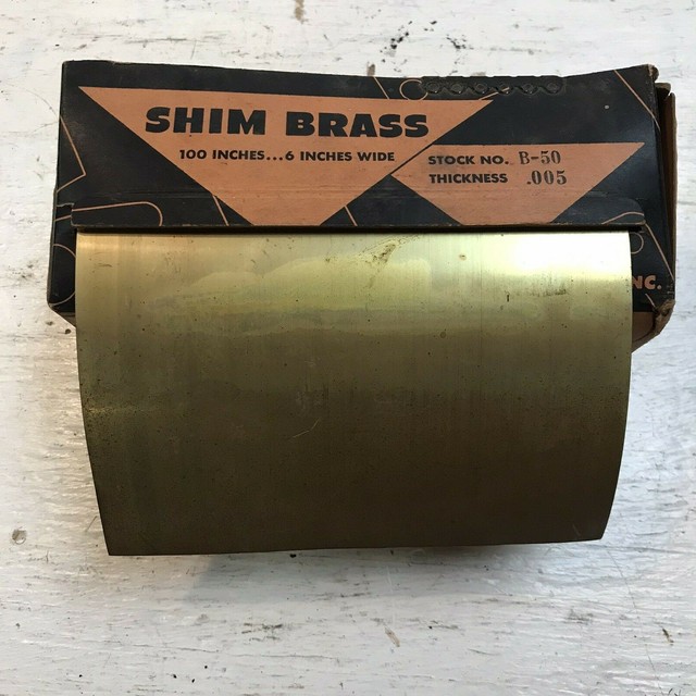 Vintage SHIM BRASS Shim Stock .005, 6" Wide Laminated Shim Co. Made in