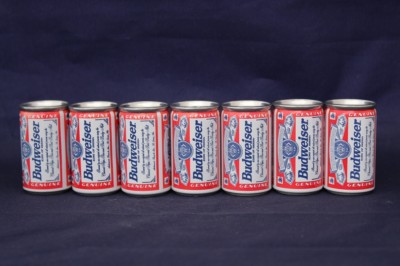 【ビンテージ】Budweiser コレクションセット The Story of Budweiser Miniature 7pc Can Set - History of company