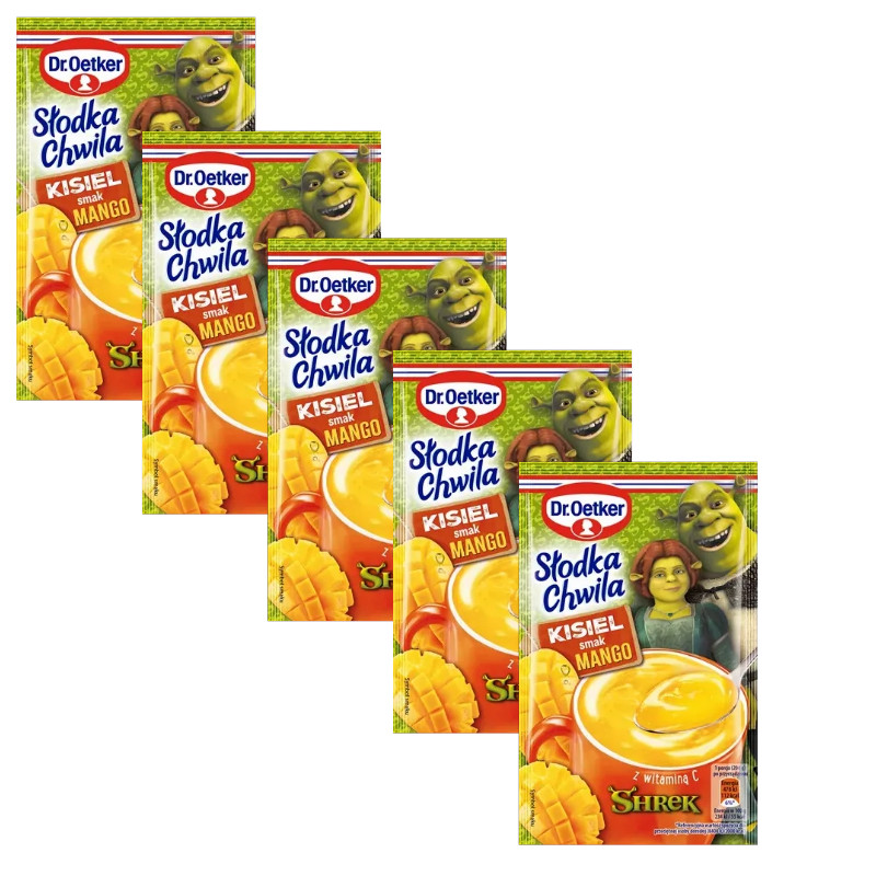 Горячее желейное лакомство Dr. Oetker Slodka Chwila KISIEL Shrek Edition в кружке: Манго