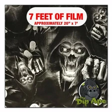 Hydrographic film You're Next Skulls Skeleton hydro dipping 7' x 20" hydro dip