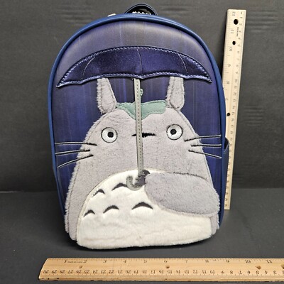 LOUNGEFLY Studio Ghibli MY NEIGHBOR TOTORO Umbrella Faux Fur Mini Backpack NEW!