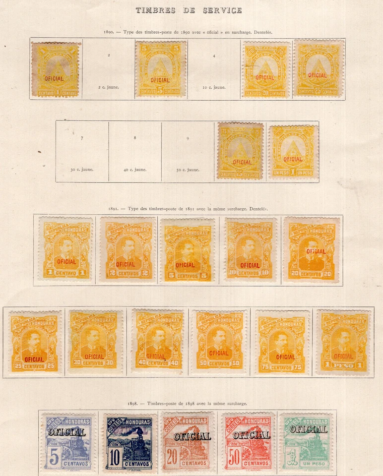 HONDURAS, YV # 156/173 + STAMPS, NOT CONSECUTIVE, MH - USED - Image 2 of 4