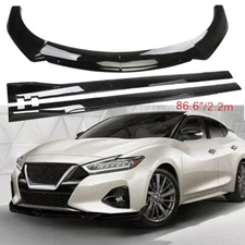 Glossy Black Front Lower Bumper Lip Splitter Spoiler For Sentra Altima Maxima