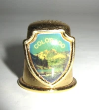 Souvenir Metal Thimble COLORADO