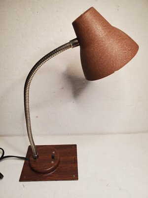 Vintage Tensor Adjustable Lamp Brown Wood Grain Base Finish Model 400