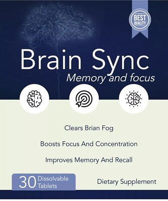 BrainSync Memory and Focus Probiotic Supplement - Genuine 30 Dissolvable Tablets
