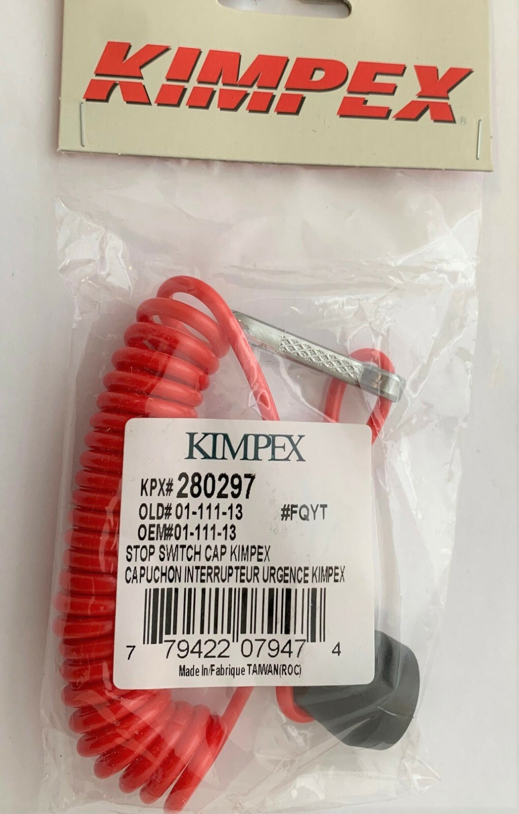 Kimpex Emergency Safety Stop Switch – Grounded Circuit Complete Stop – Yamaha Replacement 8H8-82550-00-00 / 8H8-82550-01-00 – Part 000419